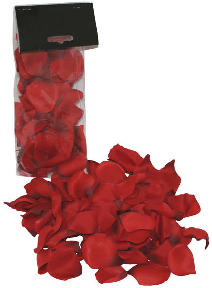 1130667000000 Petales de roses en tissus rouge