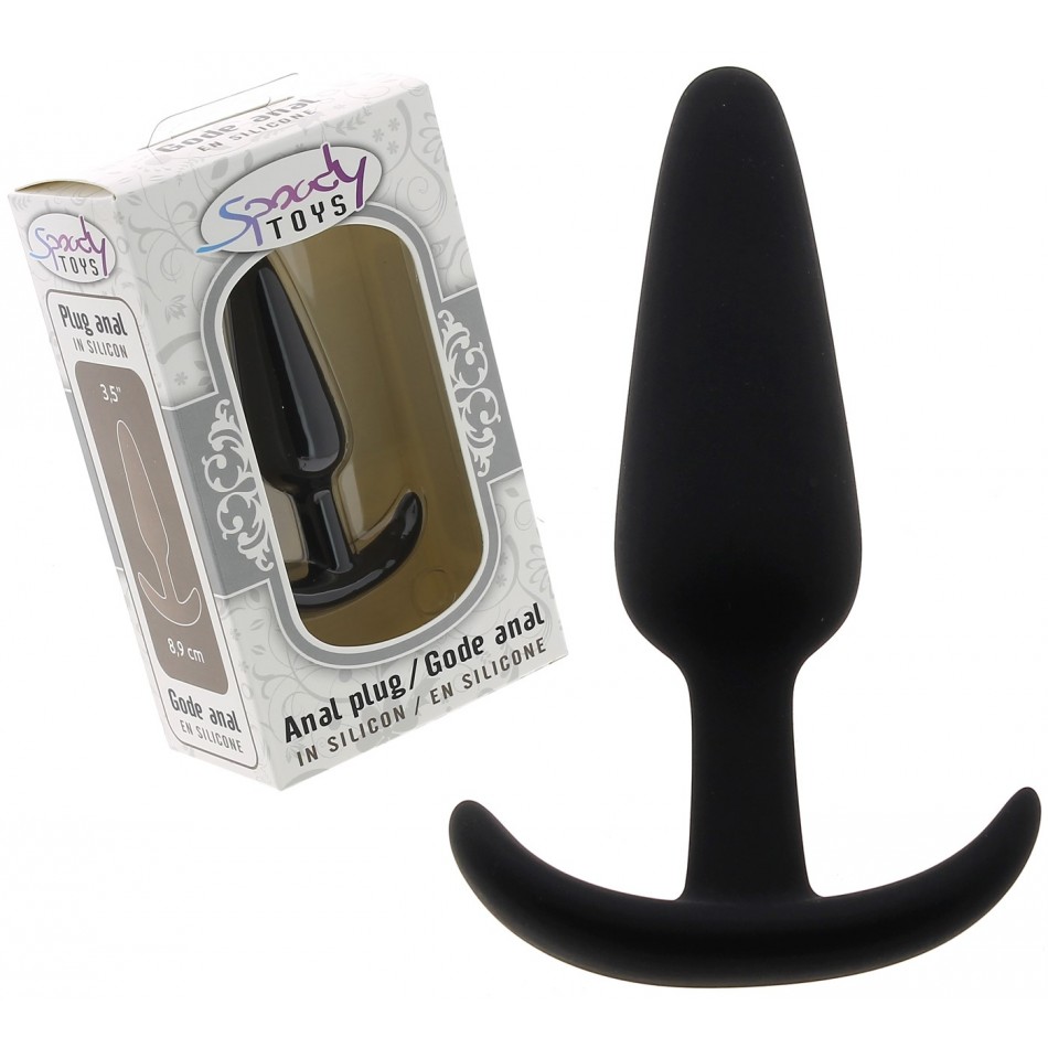 Plug anal en silicone Ancre noir - 8 cm