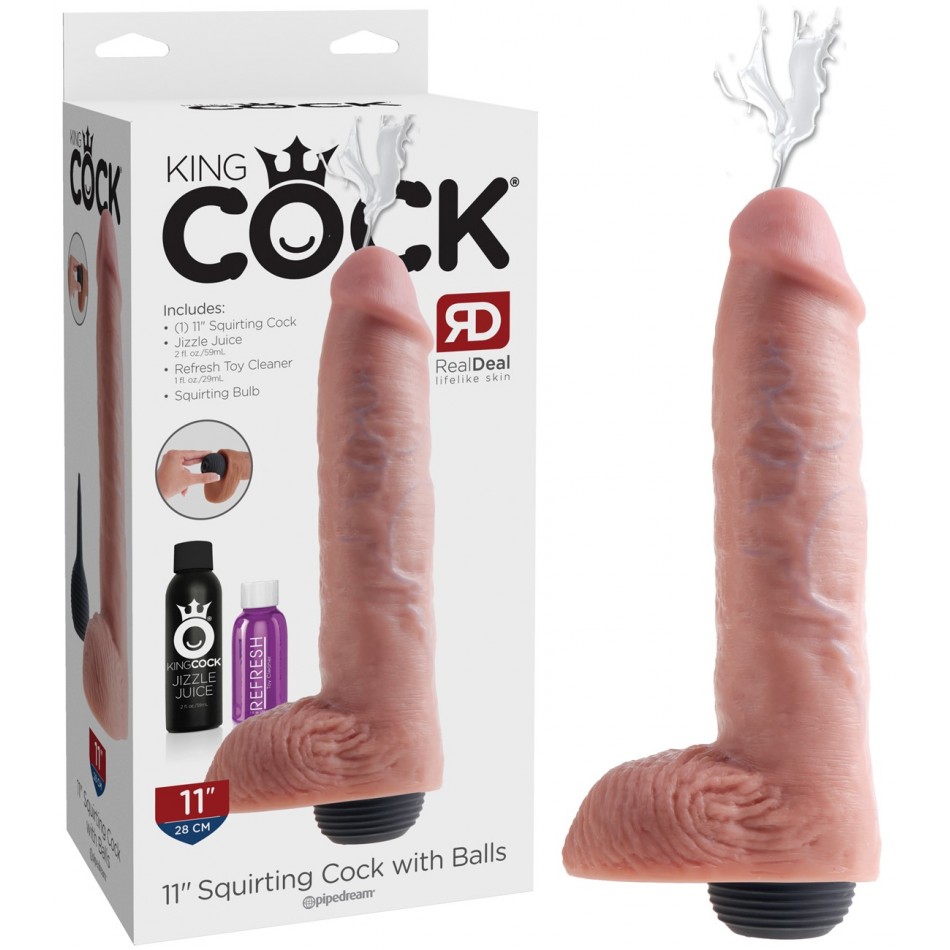 Gode réaliste qui éjacule King Cock 26,5 cm