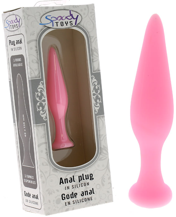 Gode anal à ventouse en silicone rose Small - 10,5 cm
