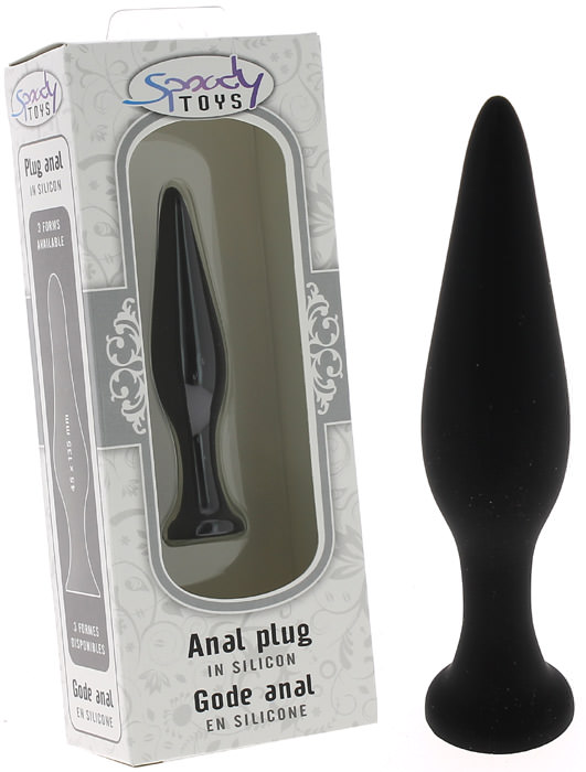 Gode anal à ventouse en silicone noir Small - 10,5 cm