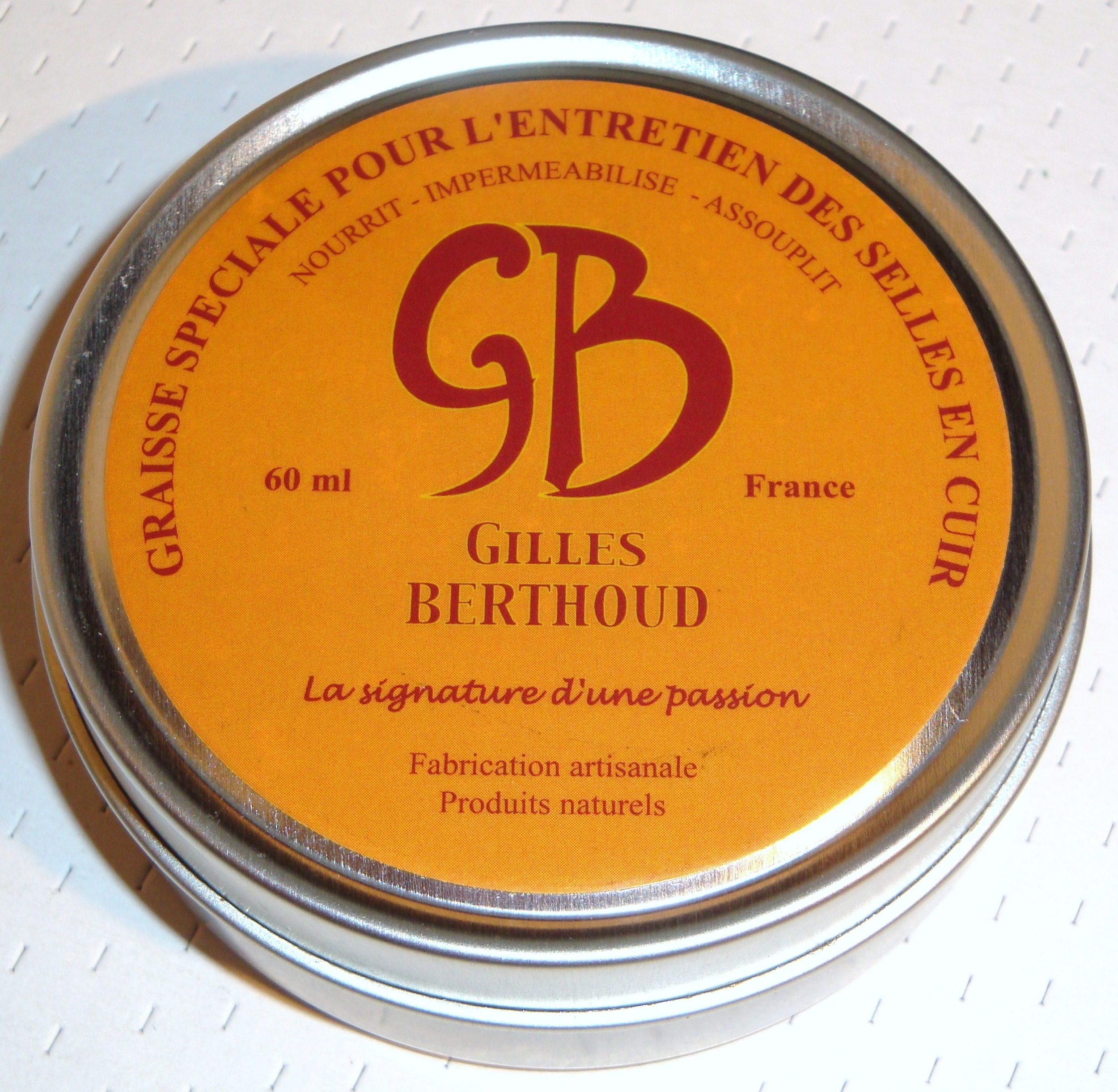 Gilles Berthoud grease wax for leather saddle