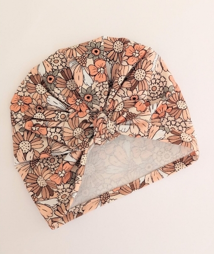 Turban jersey fleurs d'automne