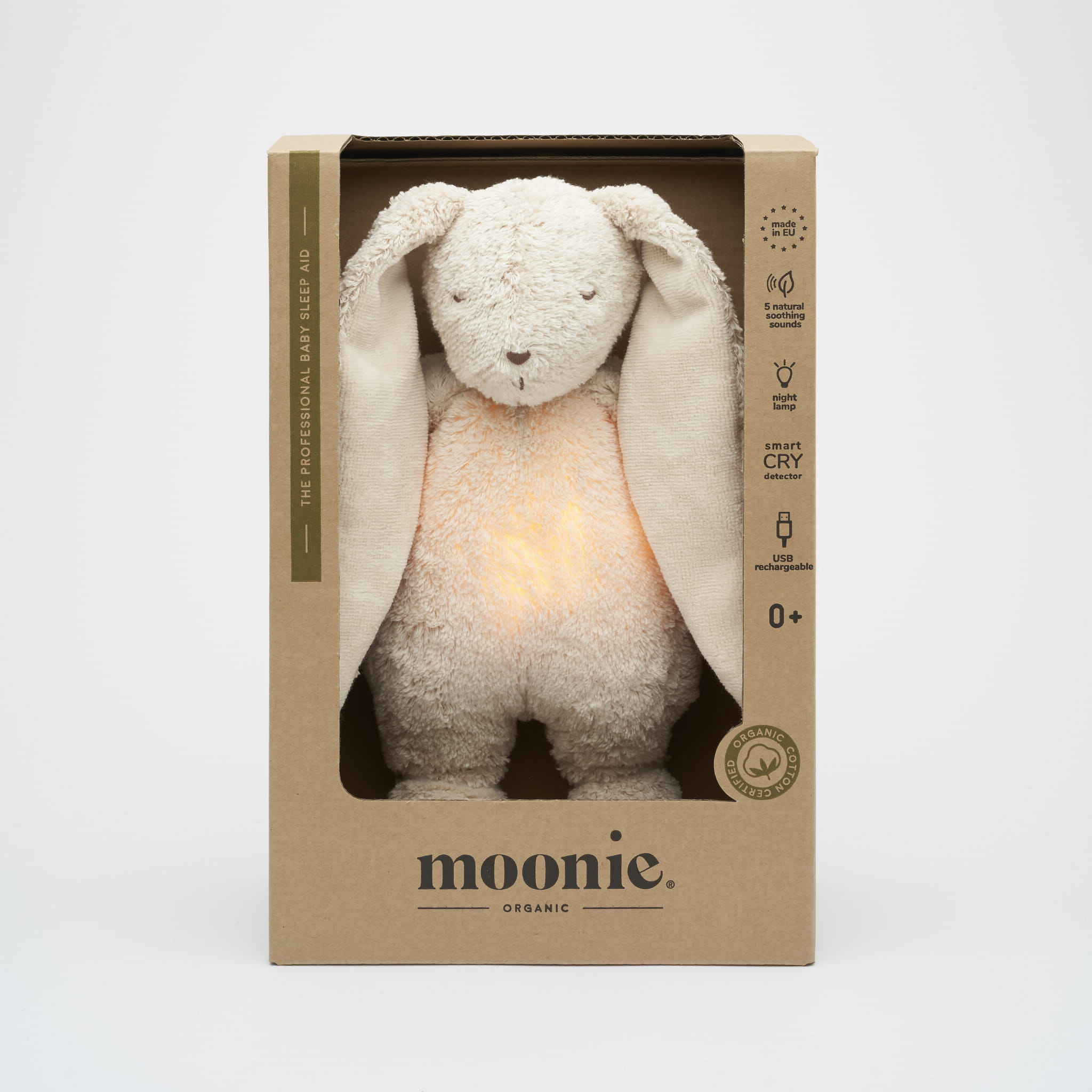 Peluche moonie lapin nature bio - sable