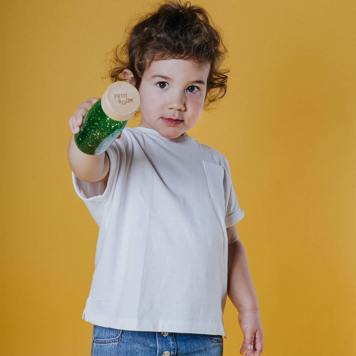 Bouteille sensorielle Petit Boum verte