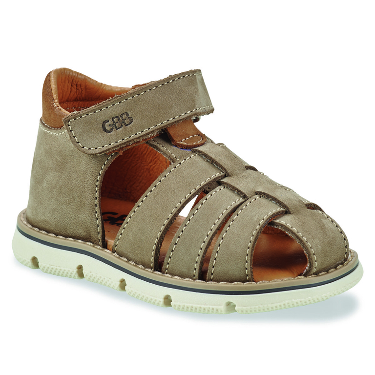 Chaussures enfants sandales nue pieds Noam Taupe Marques GBB Les jolies lunes