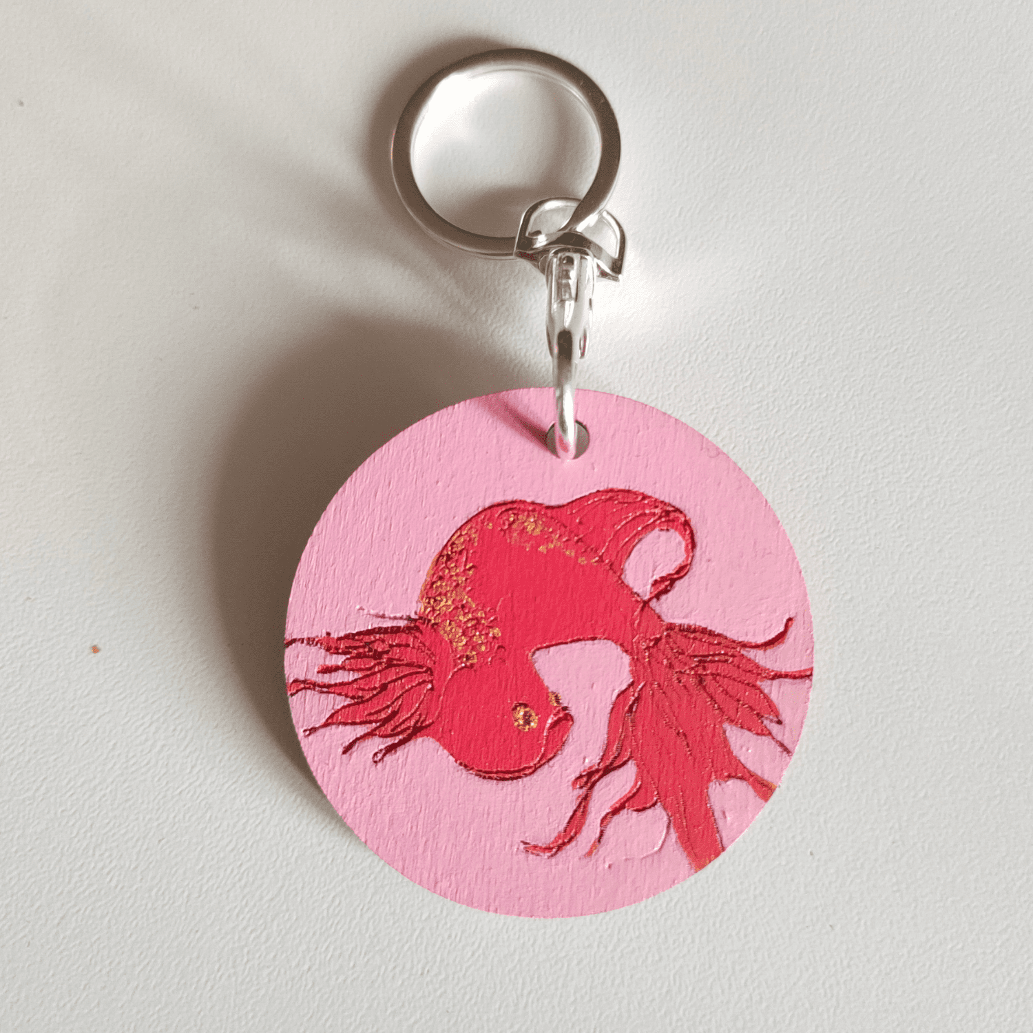 Porte-Clés rond poisson corail - Porte-Clés - La découpe Mâconnaise