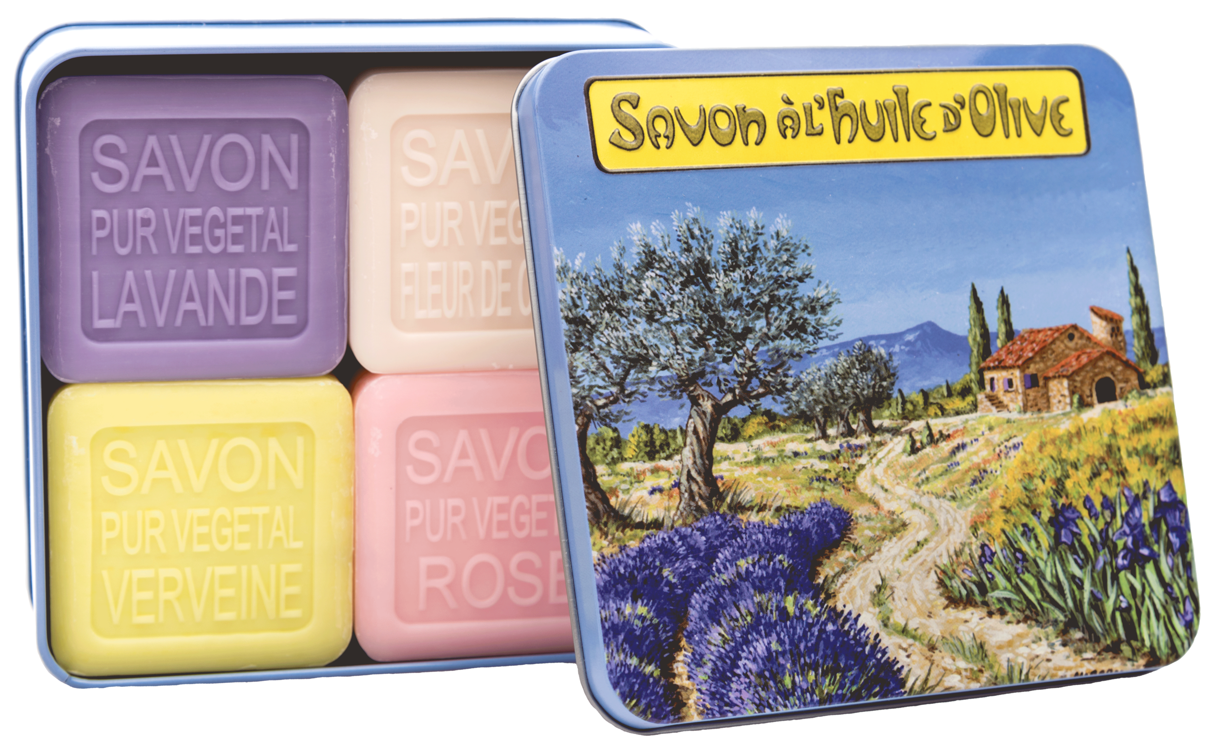 Boite Métal Provence & Savons 4x100g