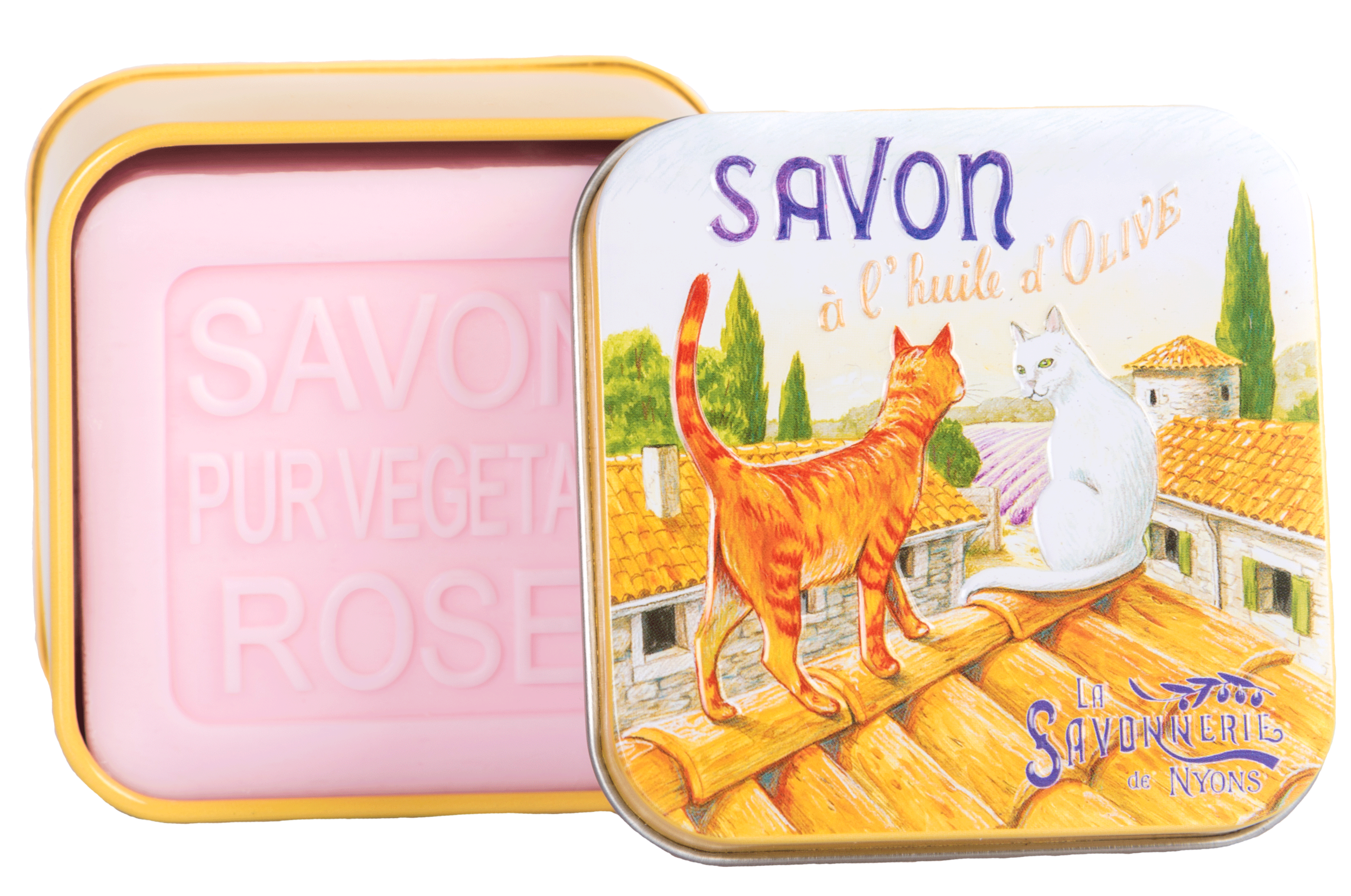 Boîte Métal Chats sur le Toit & Savon 100g