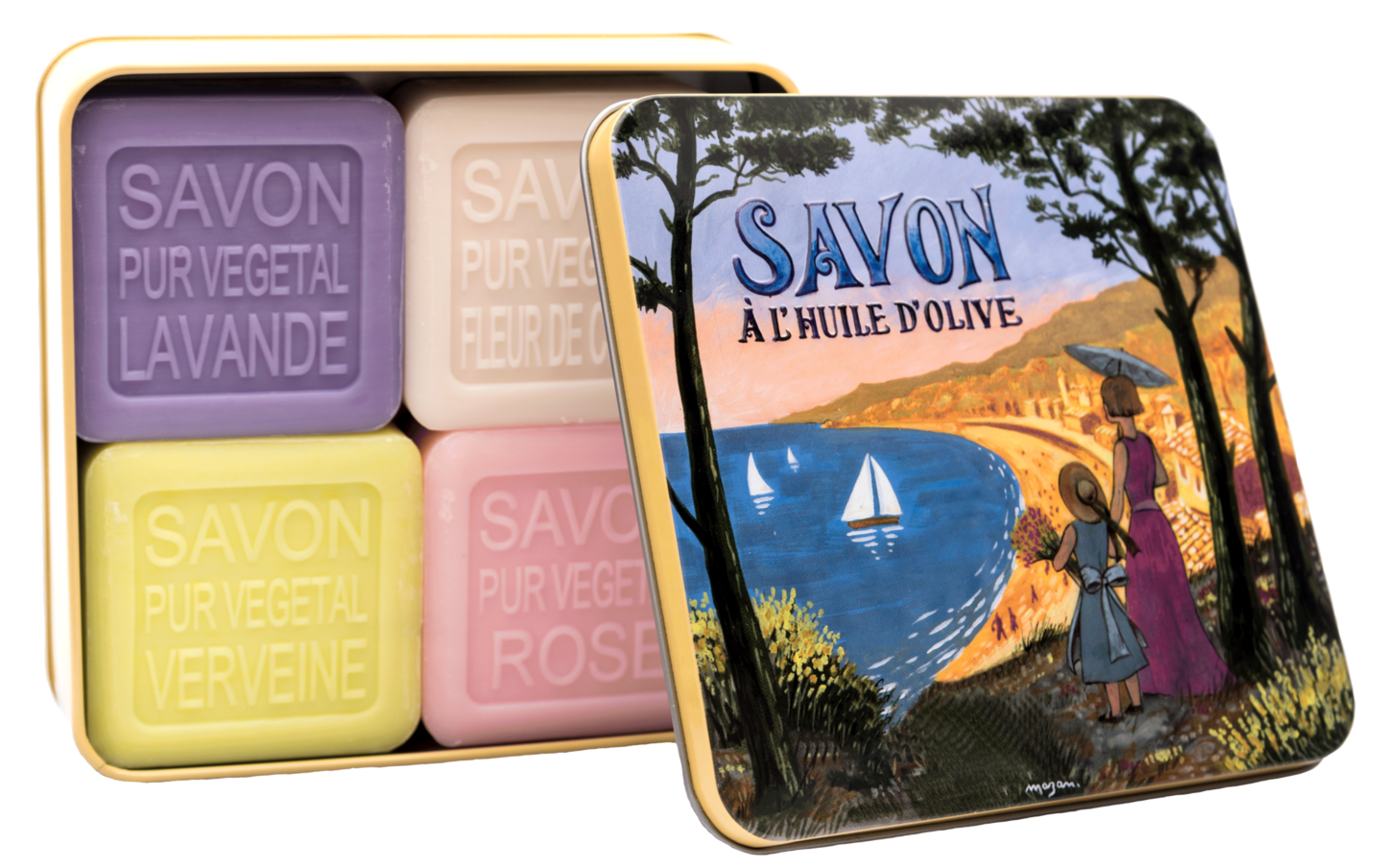 SAVON DE RASAGE + BOITE RONDE METAL SAVONNERIE DE NYONS