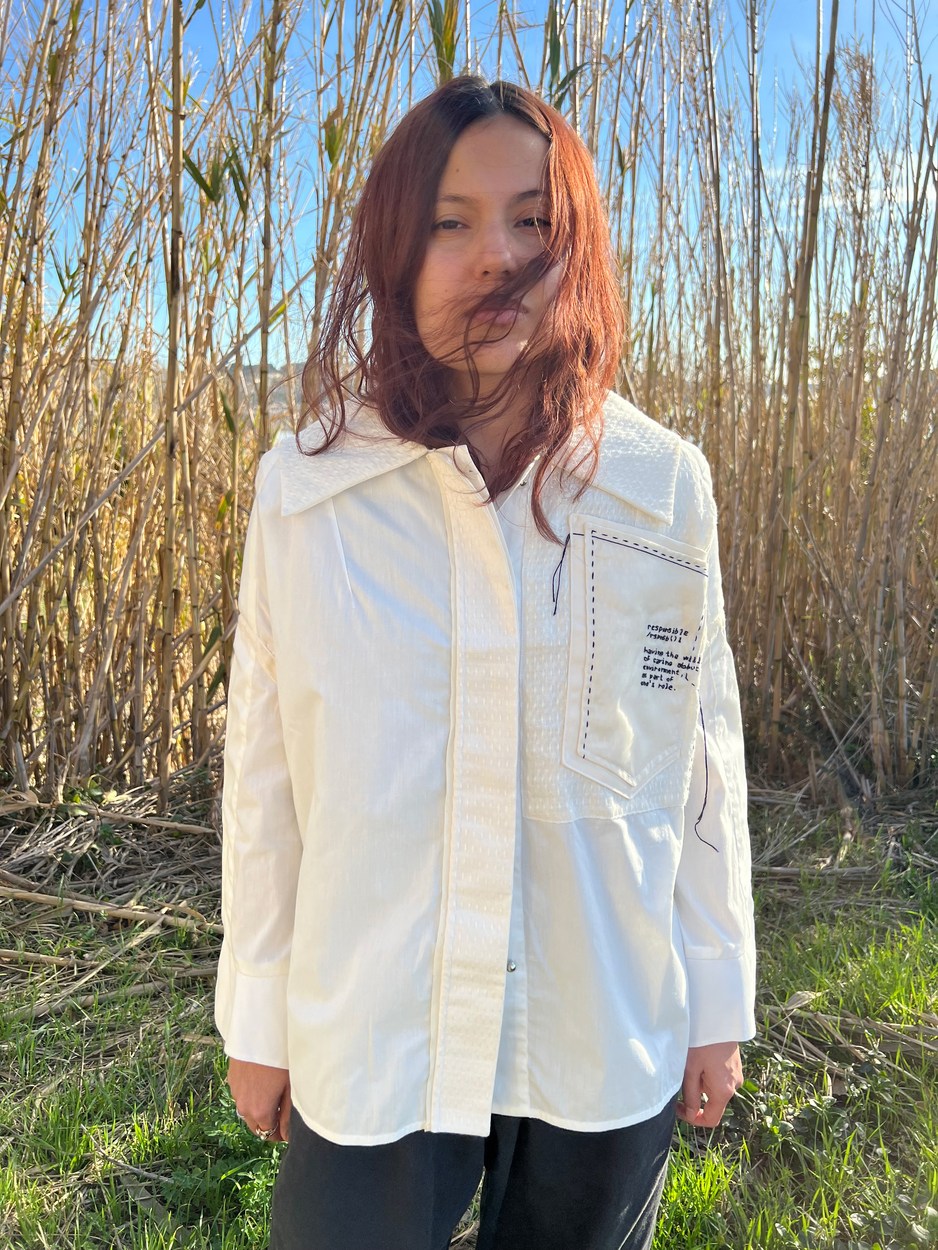 Chemise Workwear_Base_Perle_Zoom devant