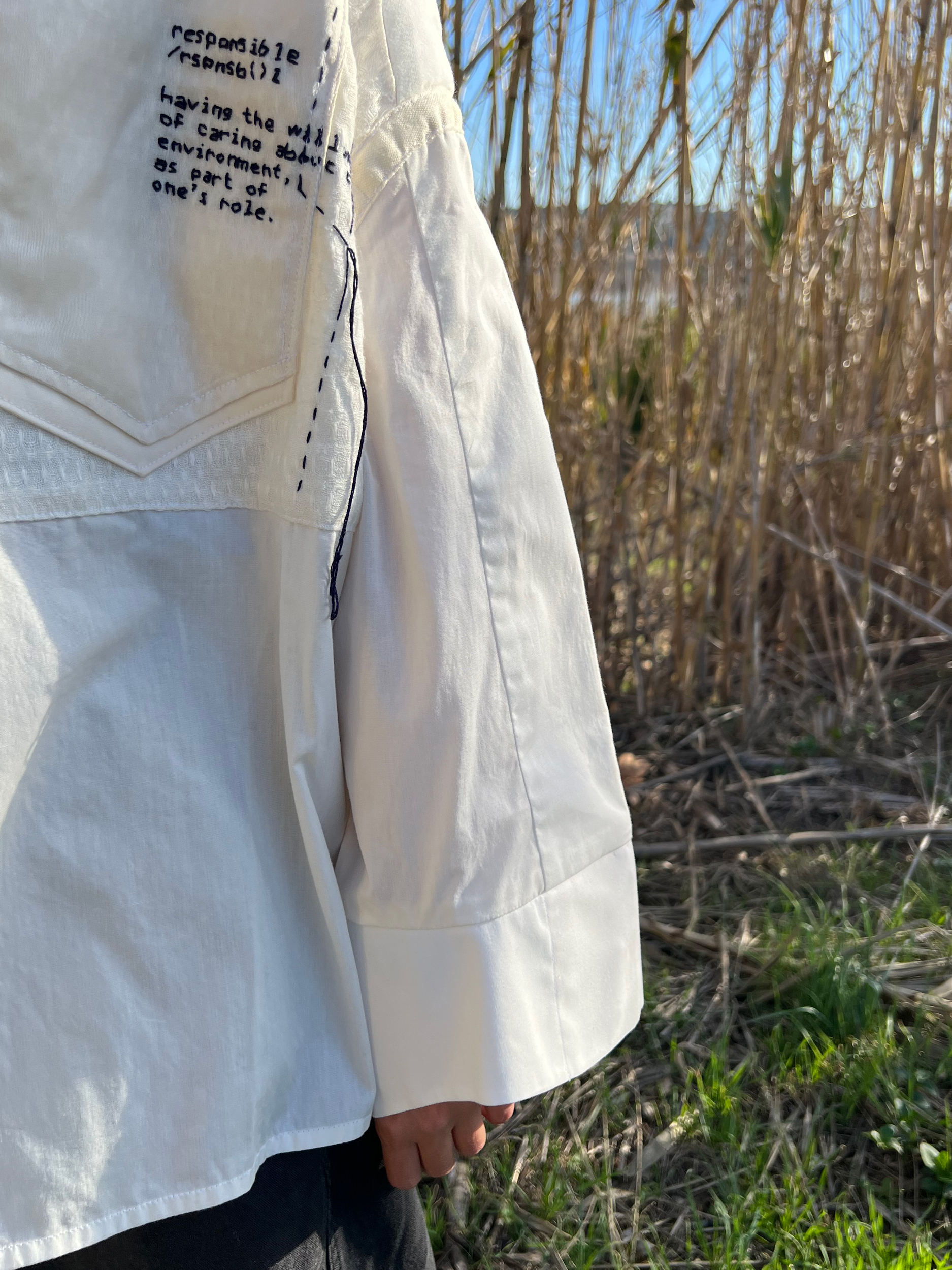 Chemise Workwear_Base_Perle_Zoom manche