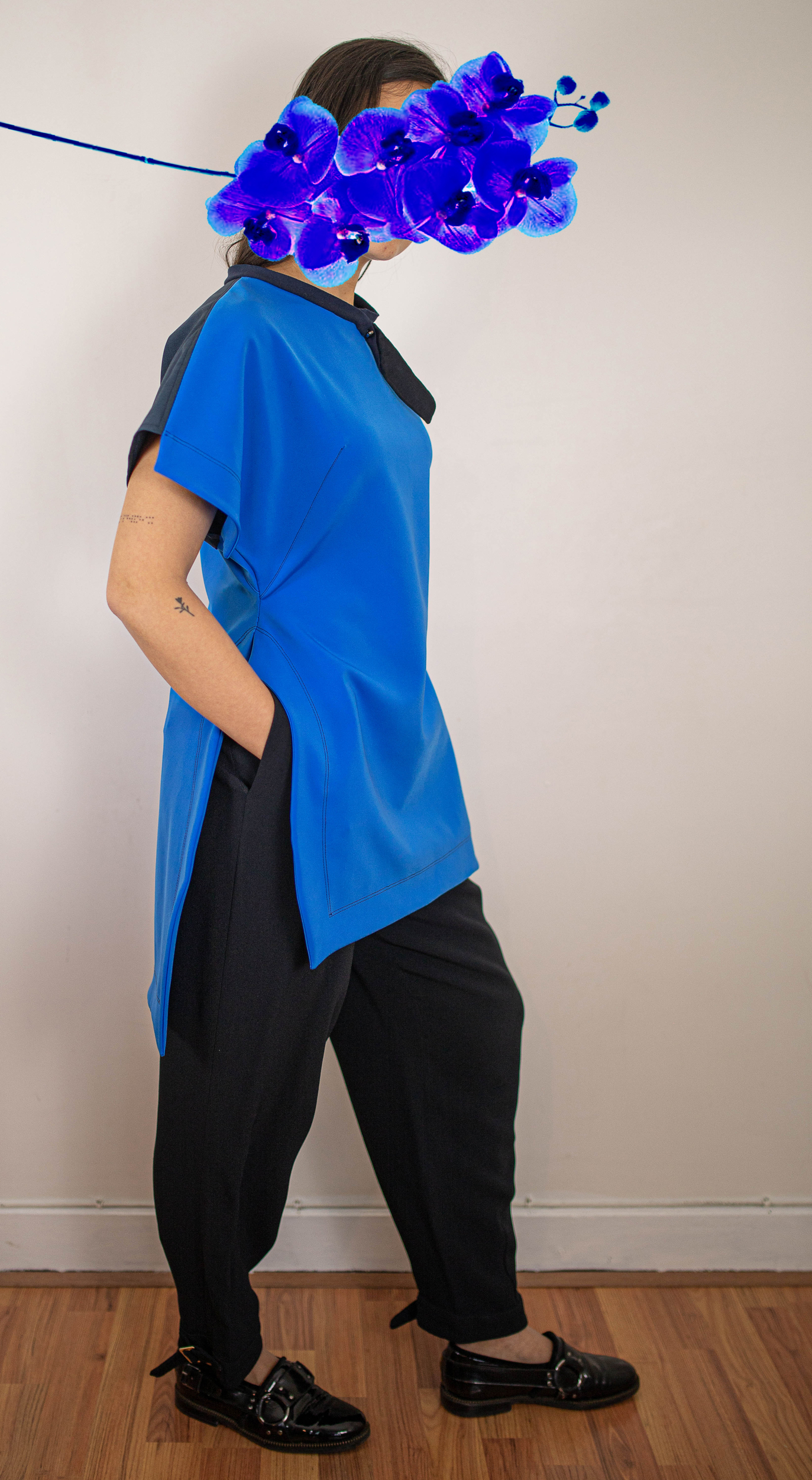 t shirt base bleu scuba neoprene profil