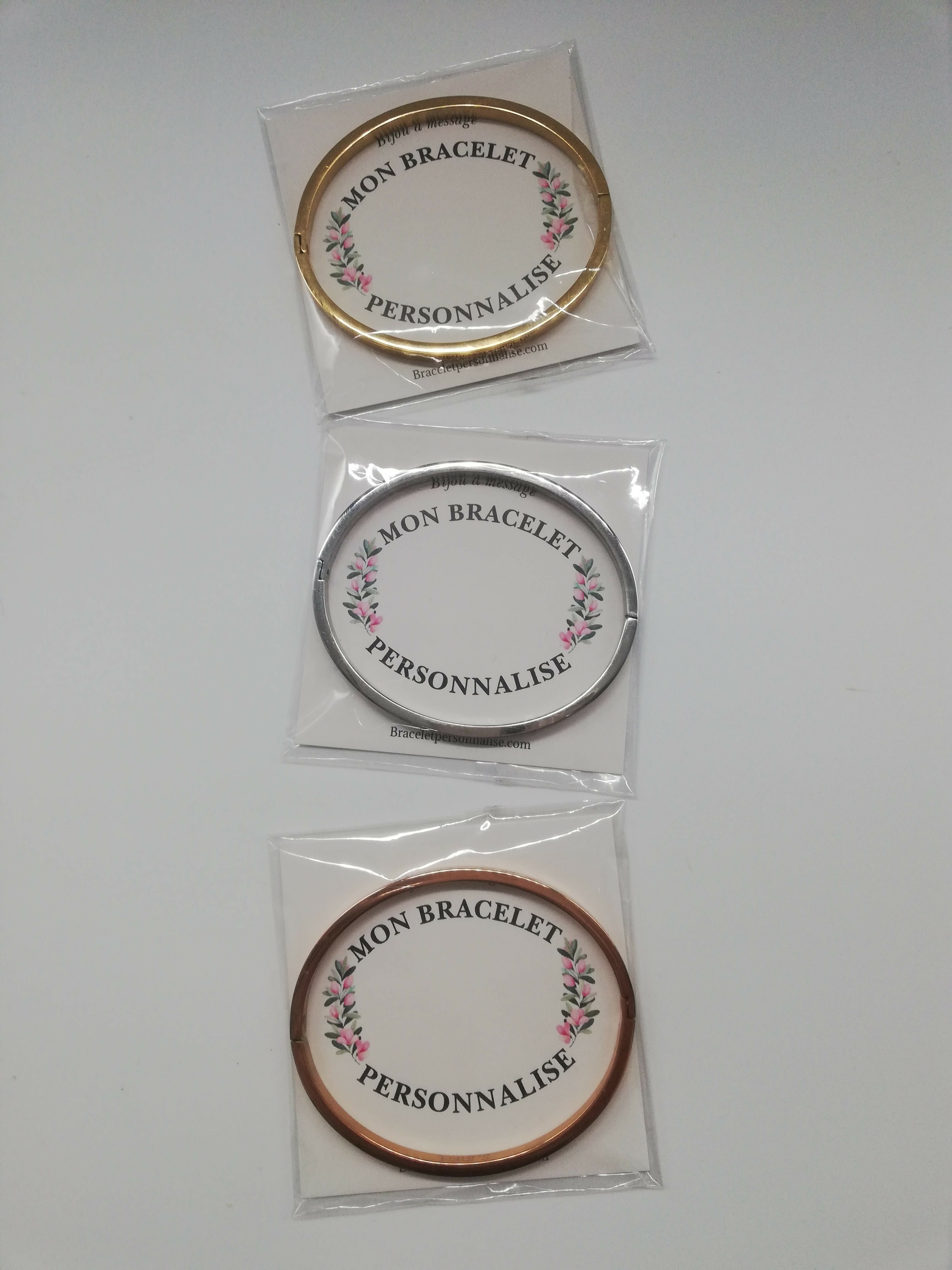 Bijou doré ou argenté bracelet personnalisé Cherche pas t’as tort