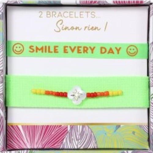 Cadeau remonte moral femme bracelet personnalisé Smile every day