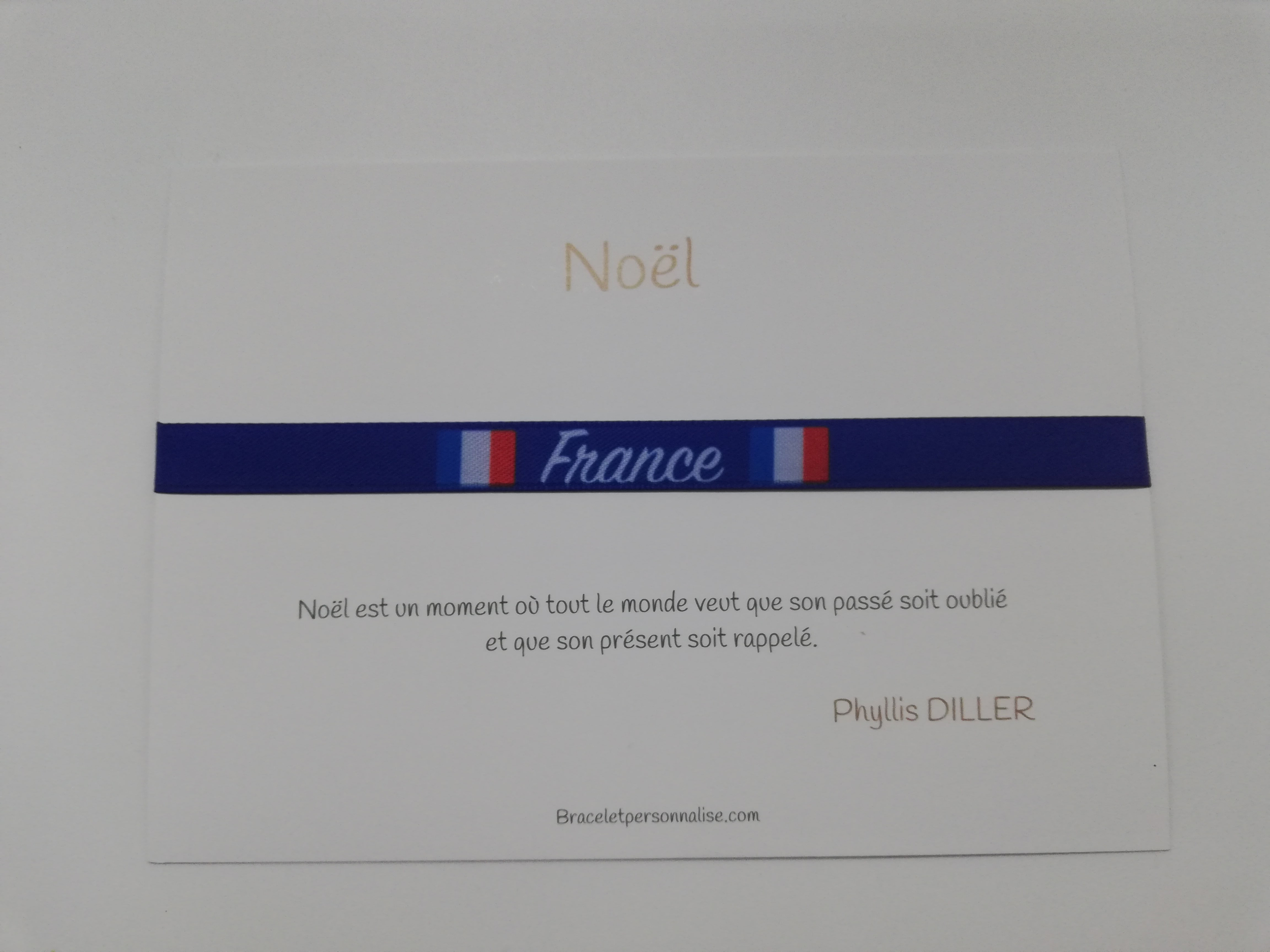 Cadeau de noël France bracelet personnalisé avec le drapeau français