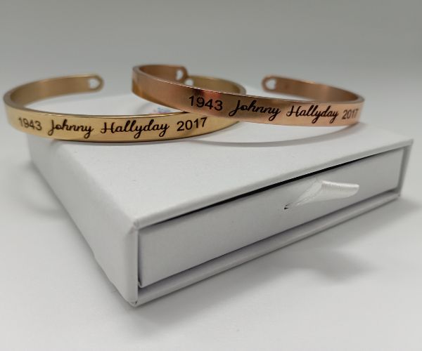 Cadeau Johnny Hallyday personnalisé bracelet