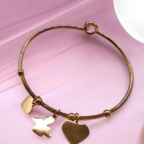 bracelet-charms-noel-acier-dore