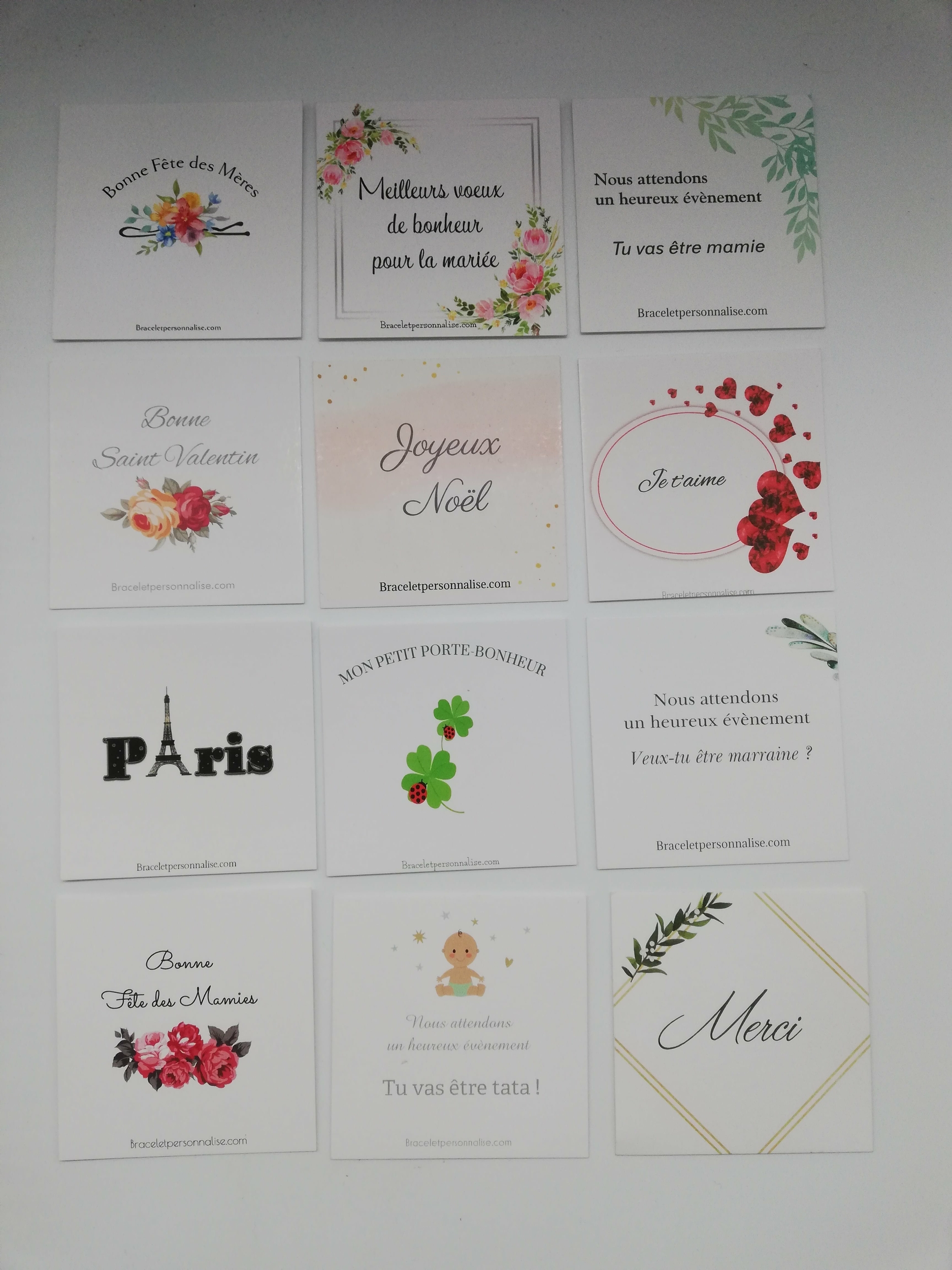 cartes cadeaux pour écrin bracelet jonc