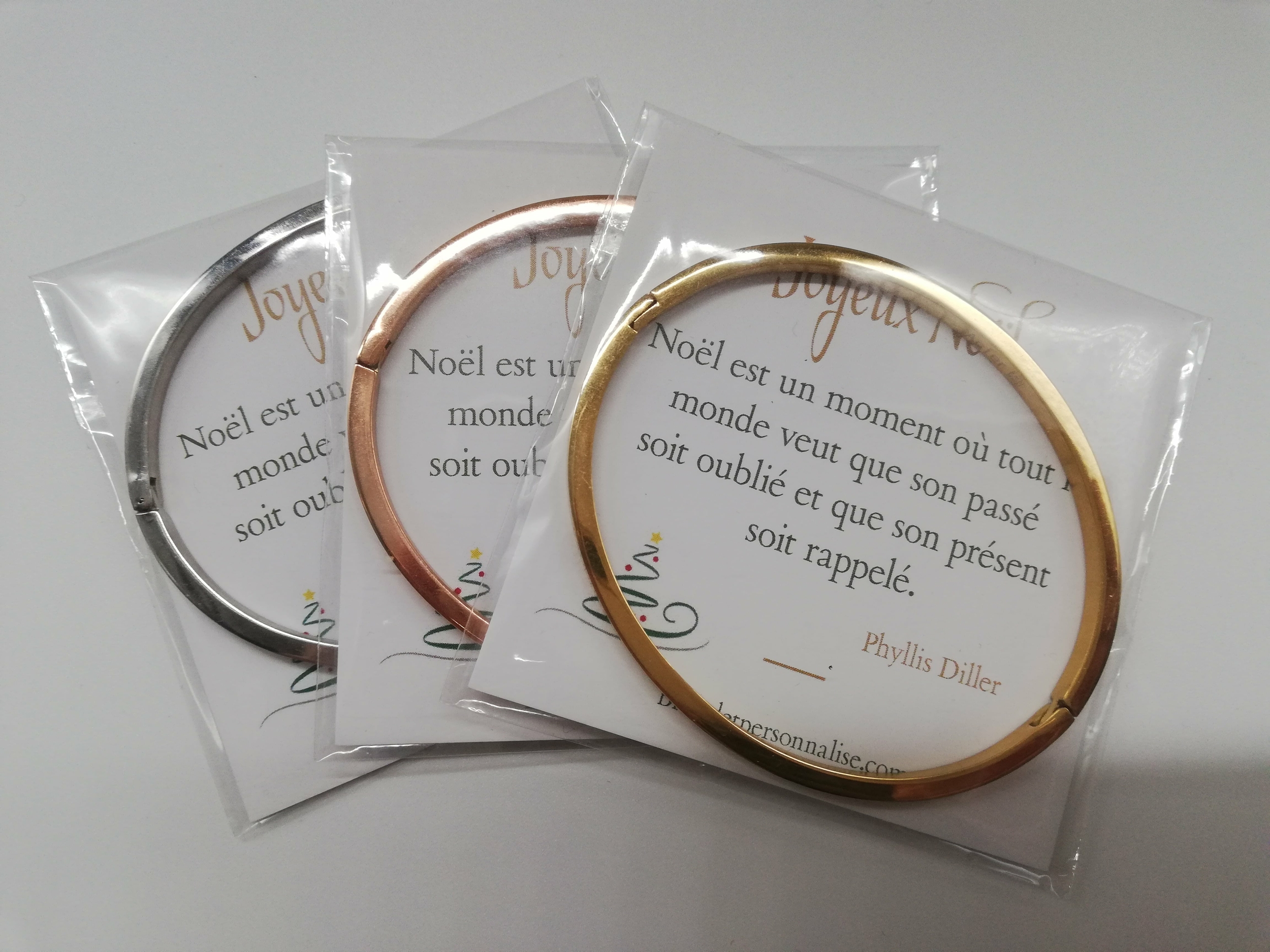 bracelet cadeau de noel avec une citation pour les fetes