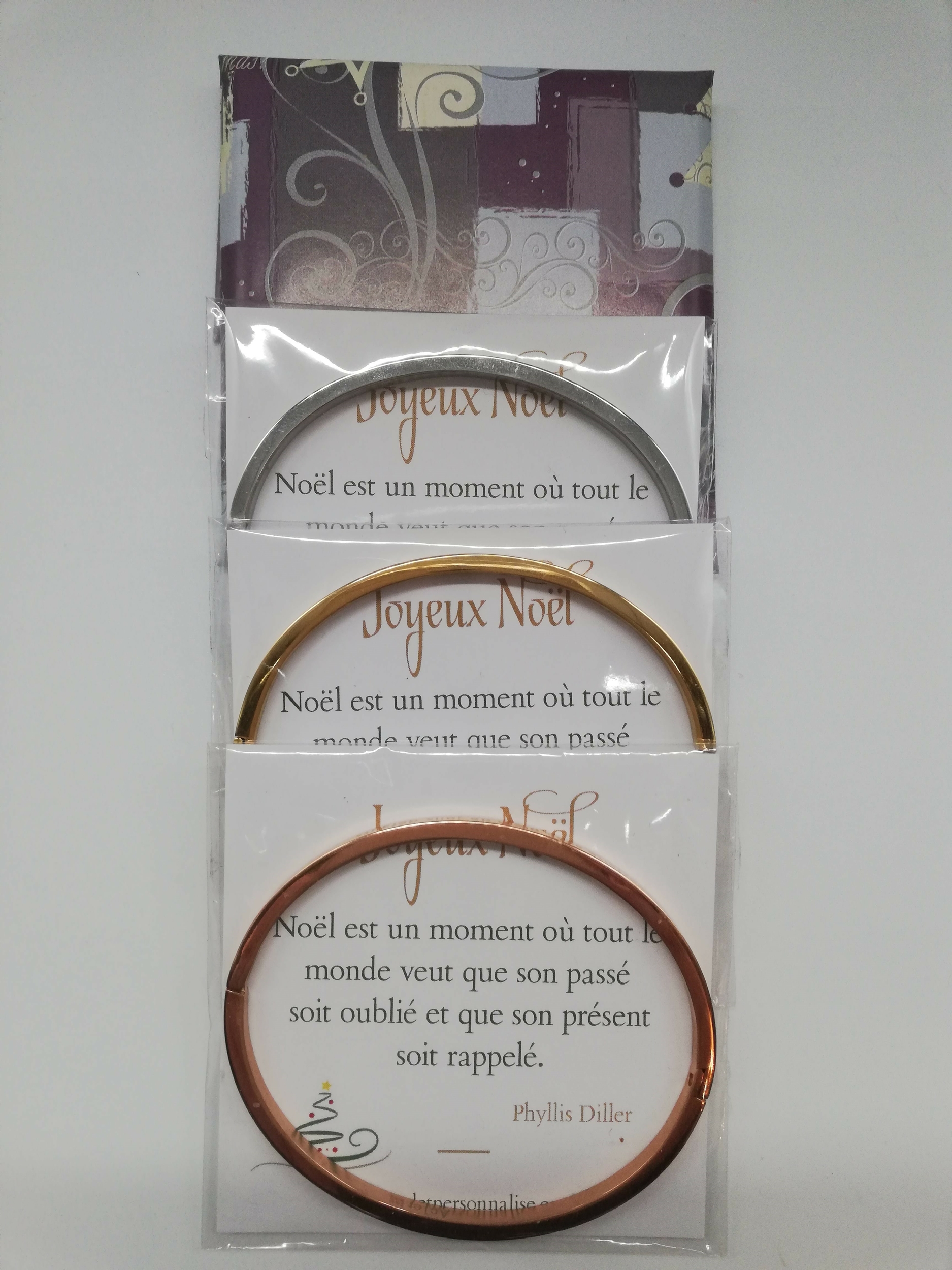 Bijoux fantaisie thème noël bracelet personnalisé La vie est un cadeau