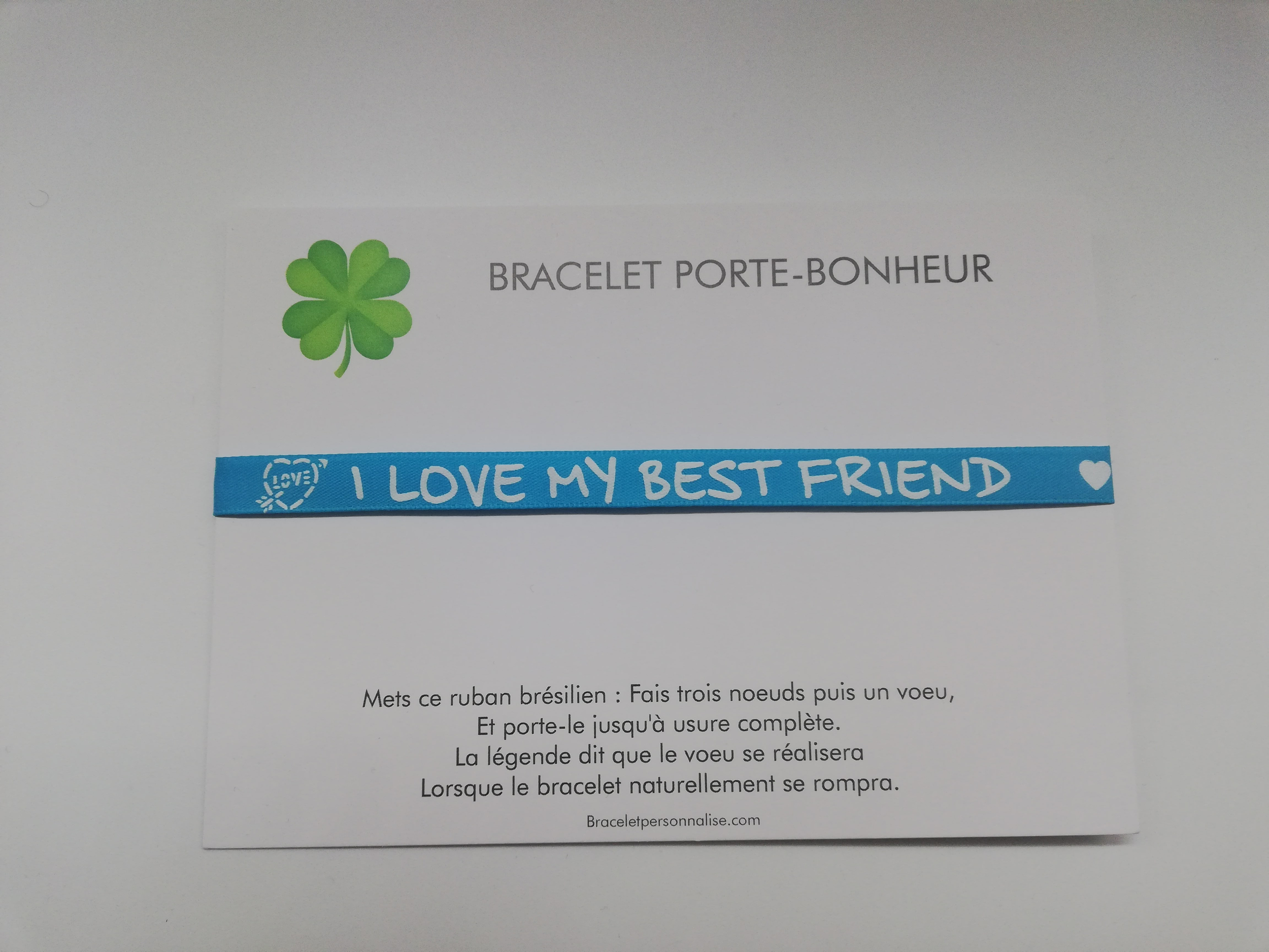 Cadeau symbolique amitié Bracelet personnalisé I love my best Friend