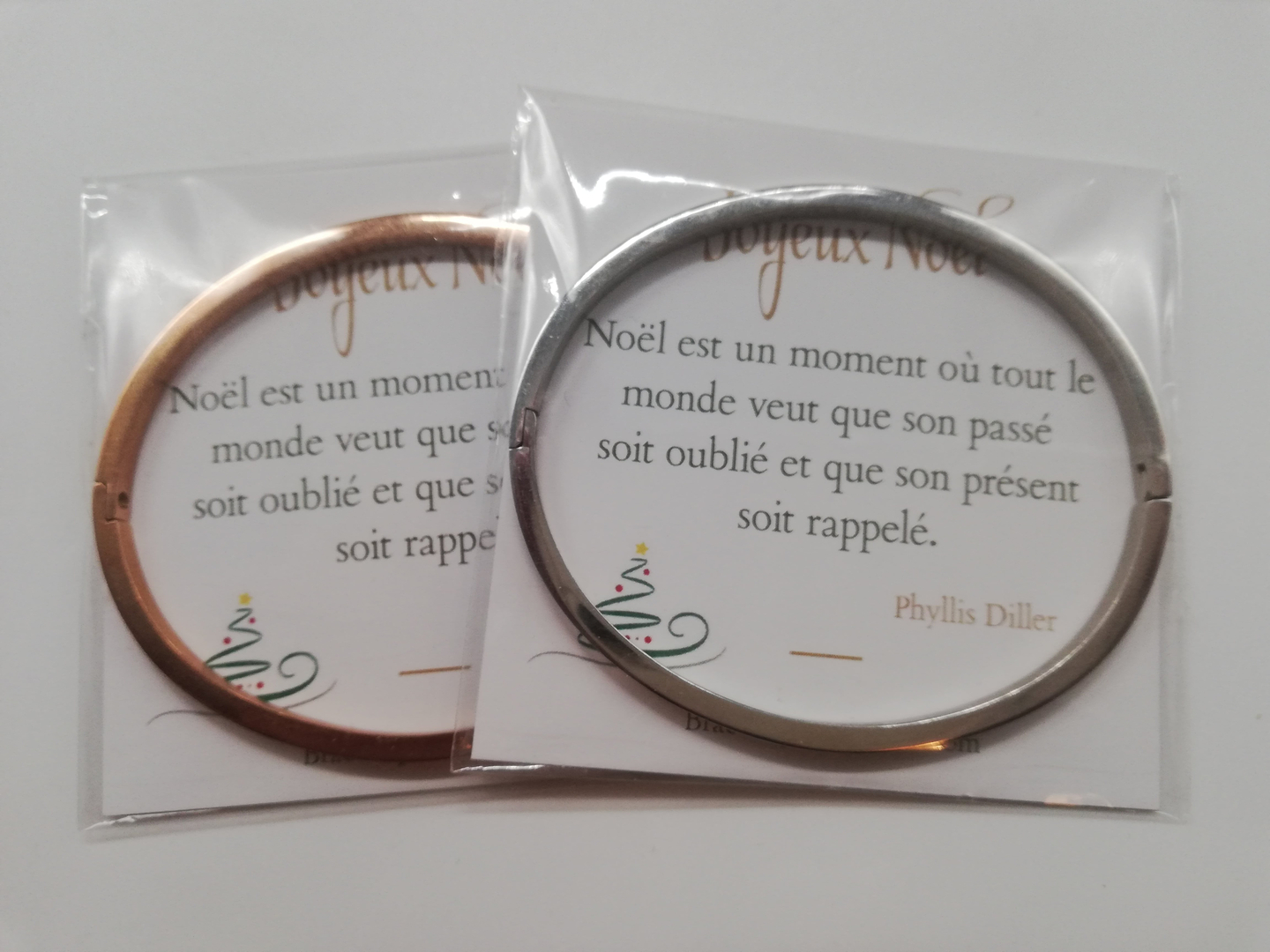 Cadeau noël institutrice bracelet personnalisé et carte de voeux