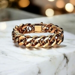 bracelet-grosse-maille-acier-inoxydable-rose