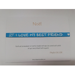 cadeau noel entre copine constitué d'un bracelet et d'une carte pour les fêtes avec une jolie citation
