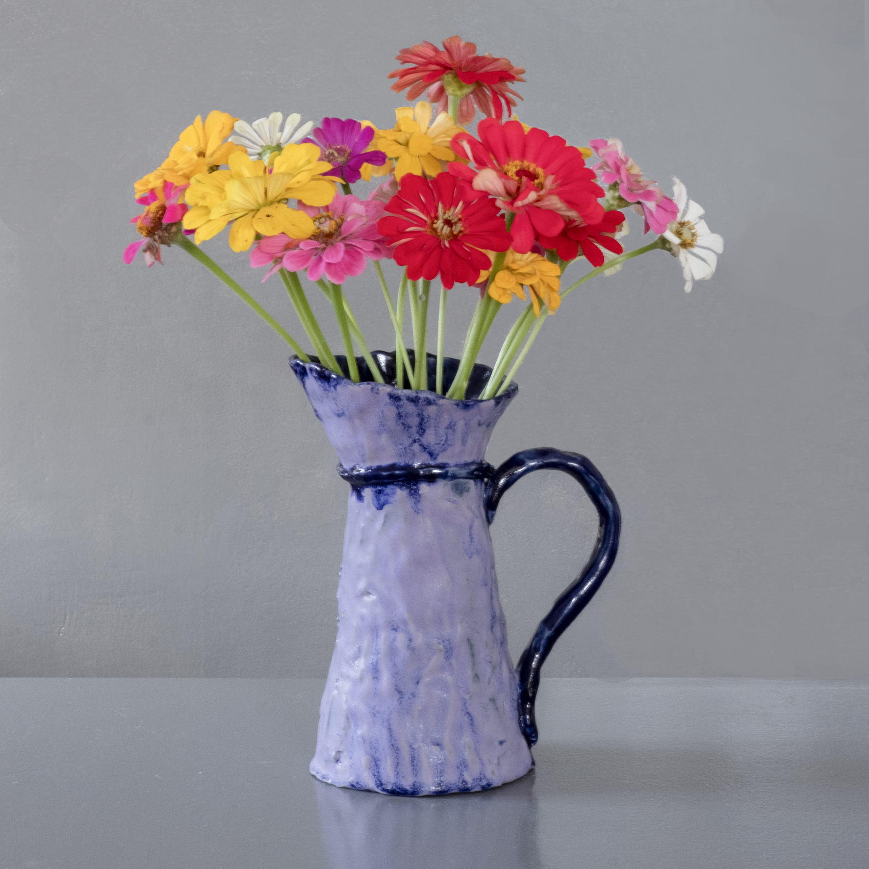 Petit Pichet Ou Vase En Grès Céramique MEGÈVE - Beige Brillant
