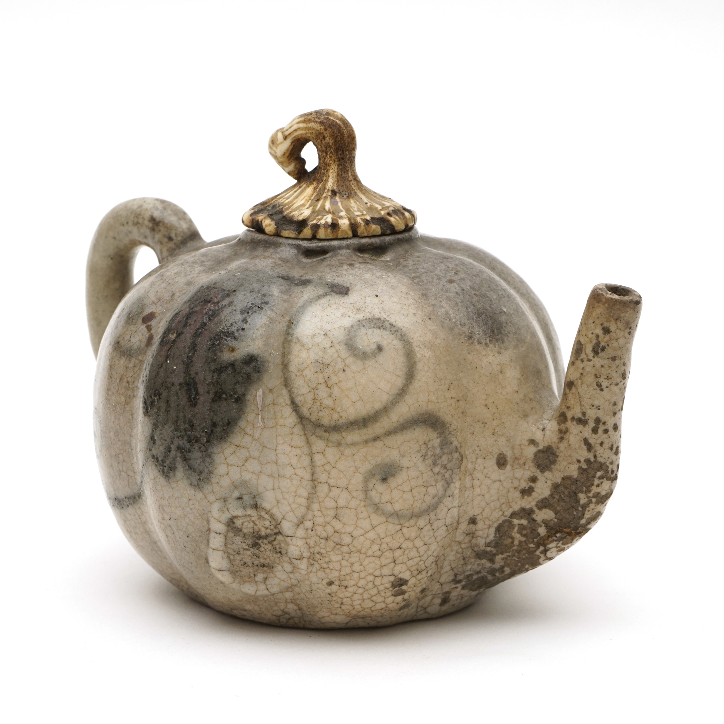 Theiere-ancienne-gres-emaille-artisanal-asiatique-xxe