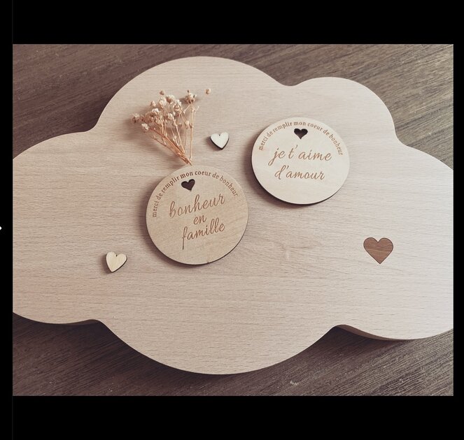 AIMANT magnet en bois - Les autres trésors - vanille&paillette