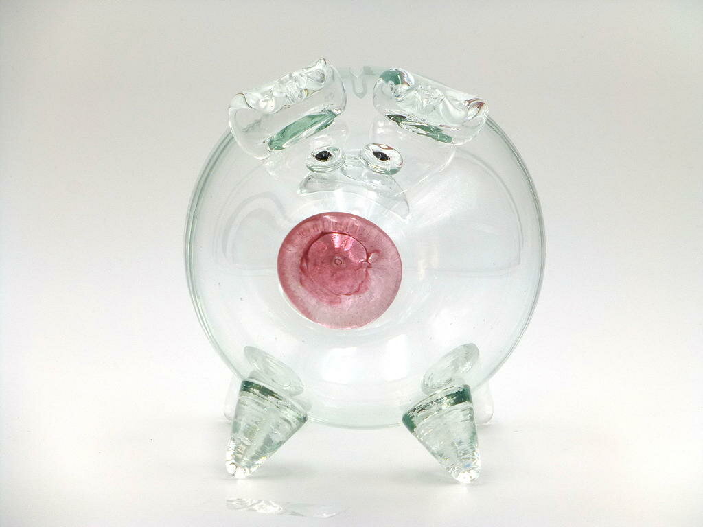 Tirelire Cochon En Verre Transparent Carlo Milano - Bouchon Liège - 15x21x12 Cm - Idée Cadeau Argent