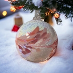 Boule de noël rose et blanc