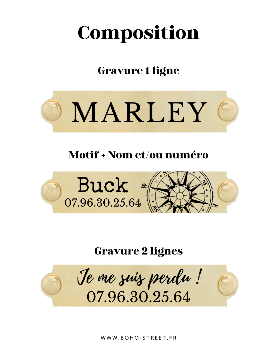 Compo plaque collier