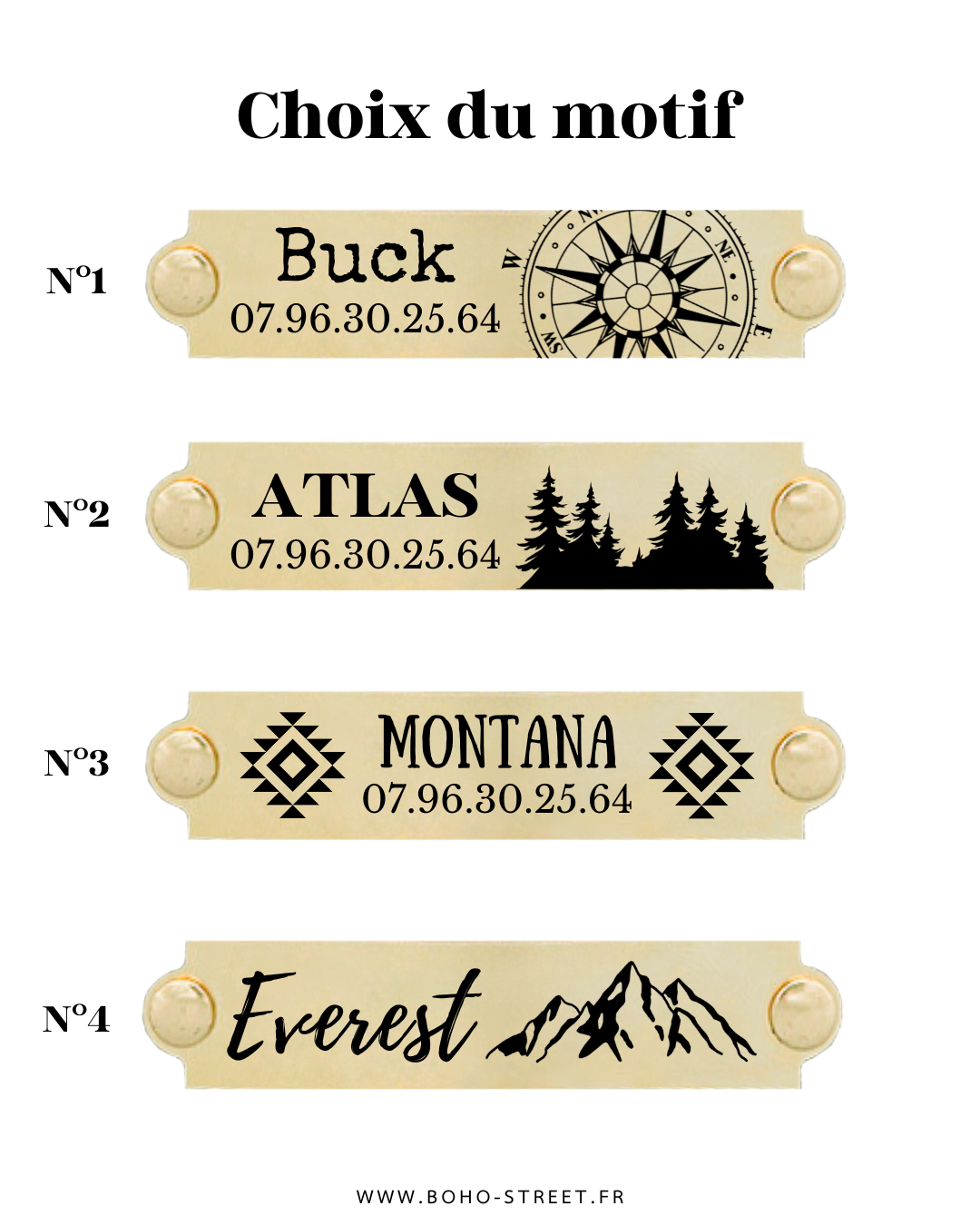 Motifs plaques collier