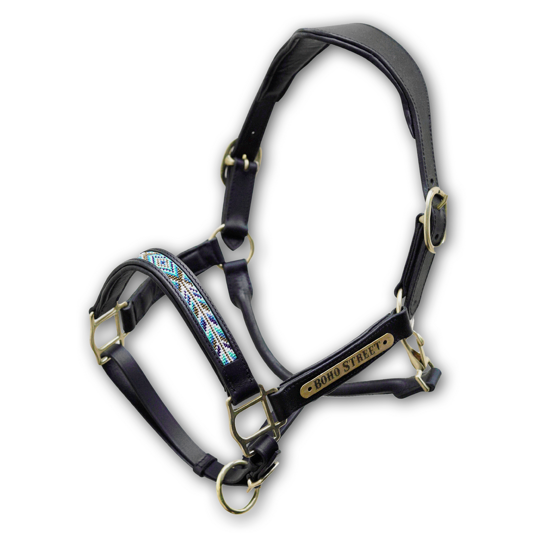 Licou De Spectacle Western Harris Leather Works - Tête De Cheval En Argent Sterling - Pour Cheval De 2 Ans