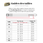 Guides des tailles Collier cuir avec plaque