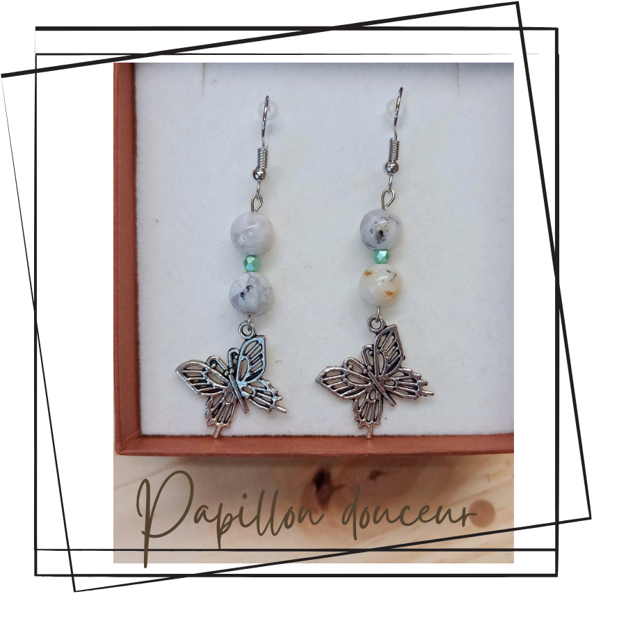 Boucles d\'oreilles Papillon douceur