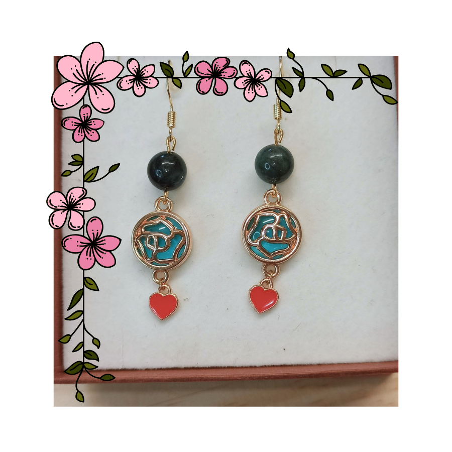 Boucles d\'oreilles Roses d\'amour