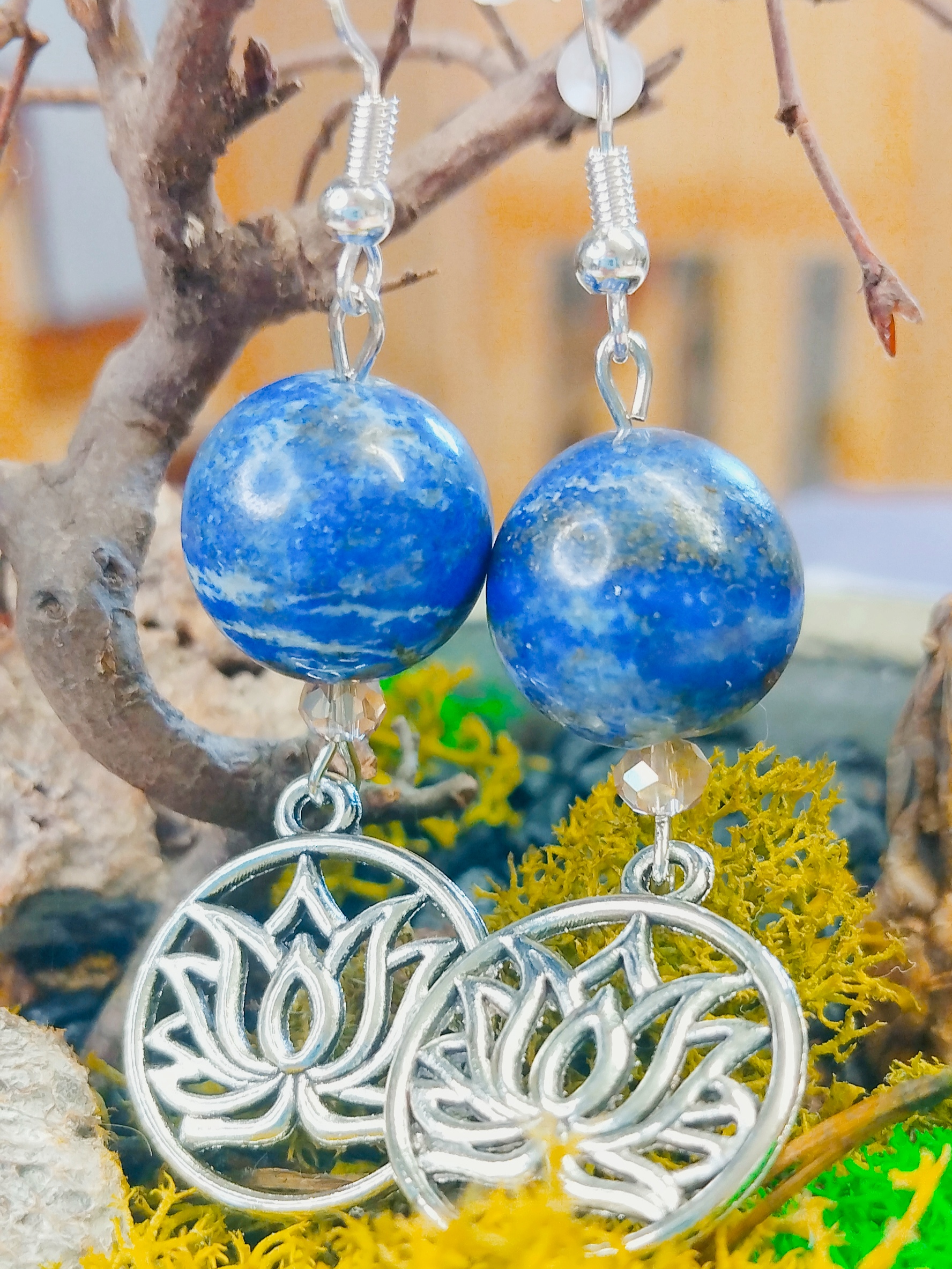 Boucles d\'oreilles Fleur de lotus