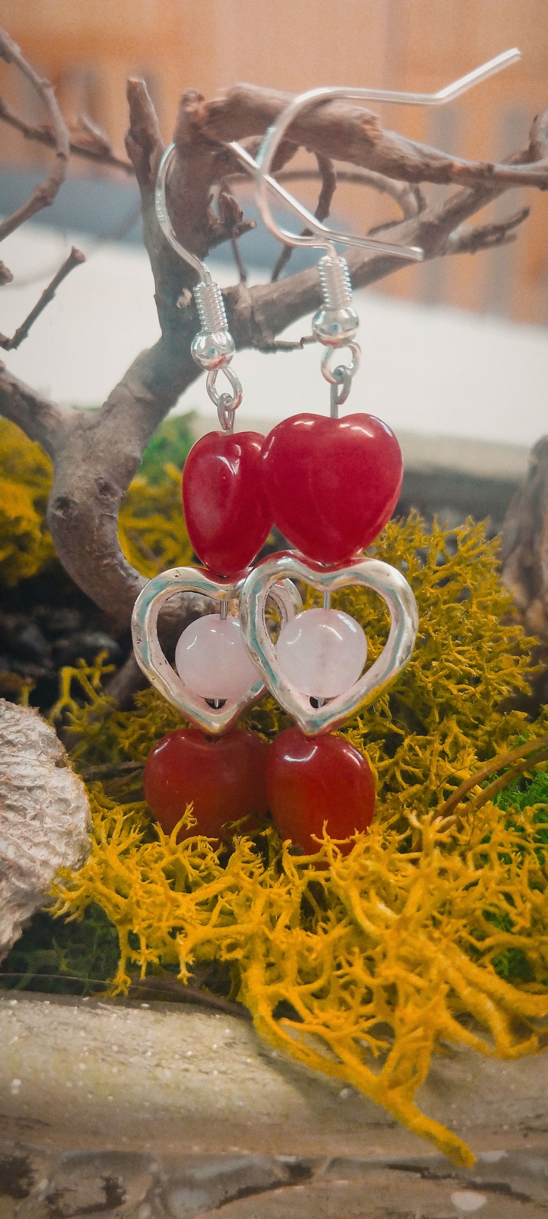 Boucles d\'oreilles Cœur Rouge
