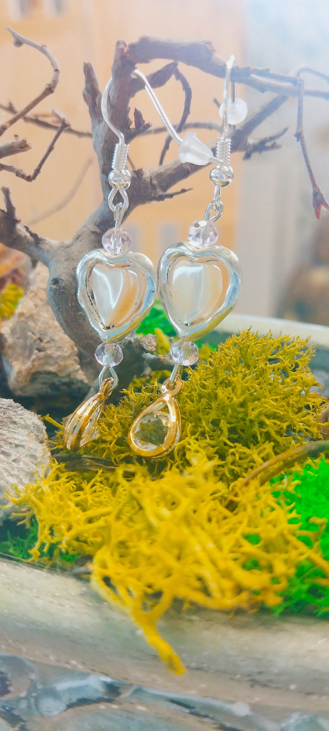 Boucles d\'oreilles Cœur nacré