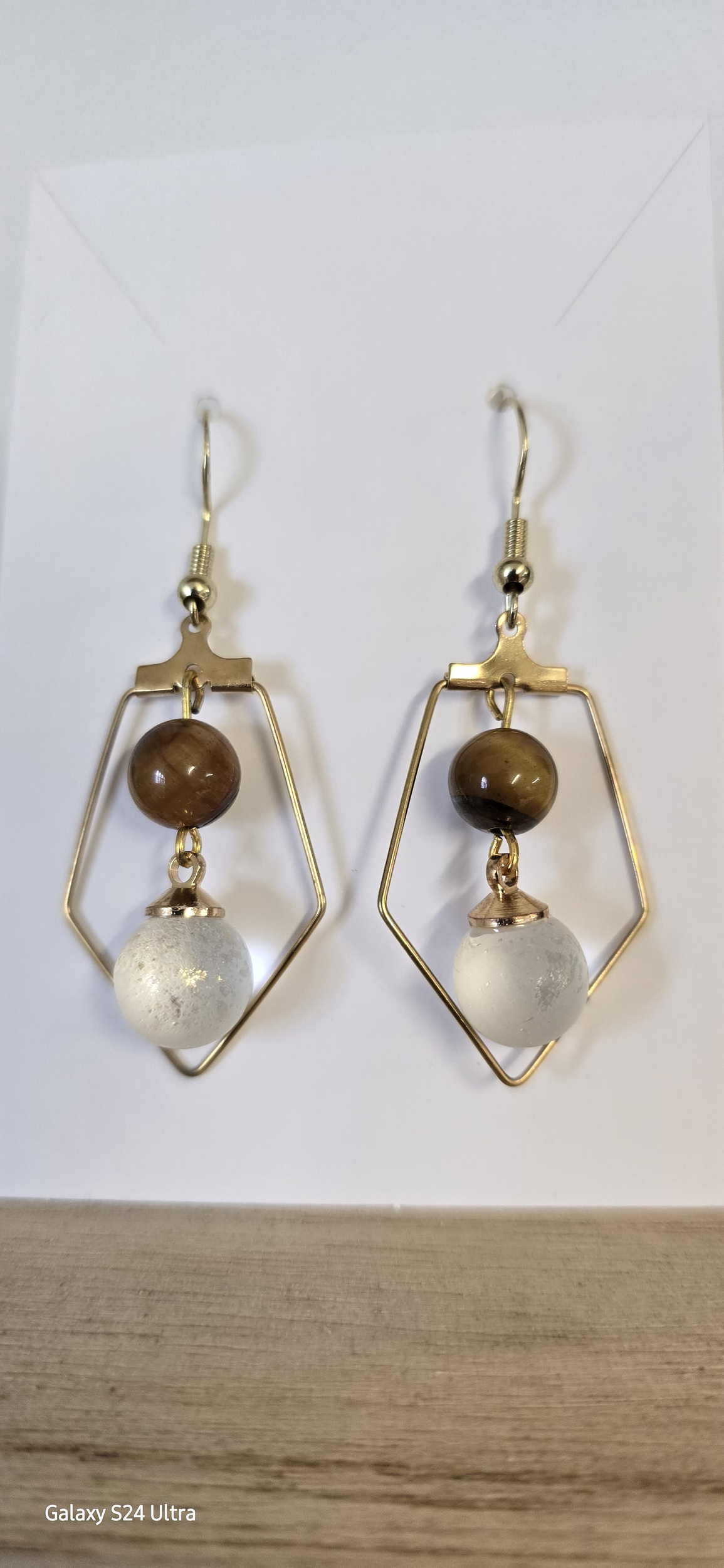 Boucles d\'oreilles Œil de tigre