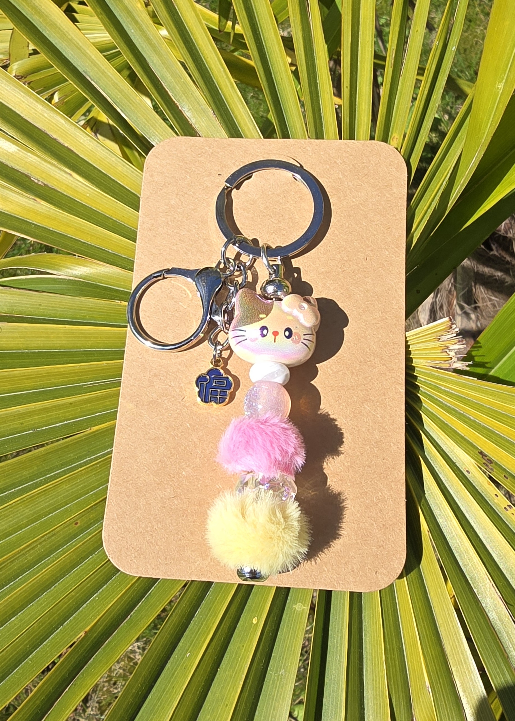 Porte clés Chat rose claire Japonais