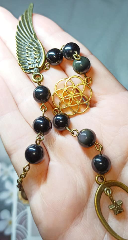 Échelle de sorcière en Pierre Obsidienne oeil céleste