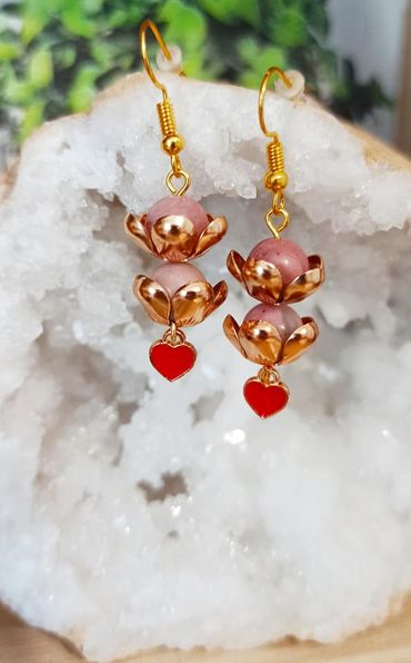 Boucles d\'oreilles Cœurs rouge