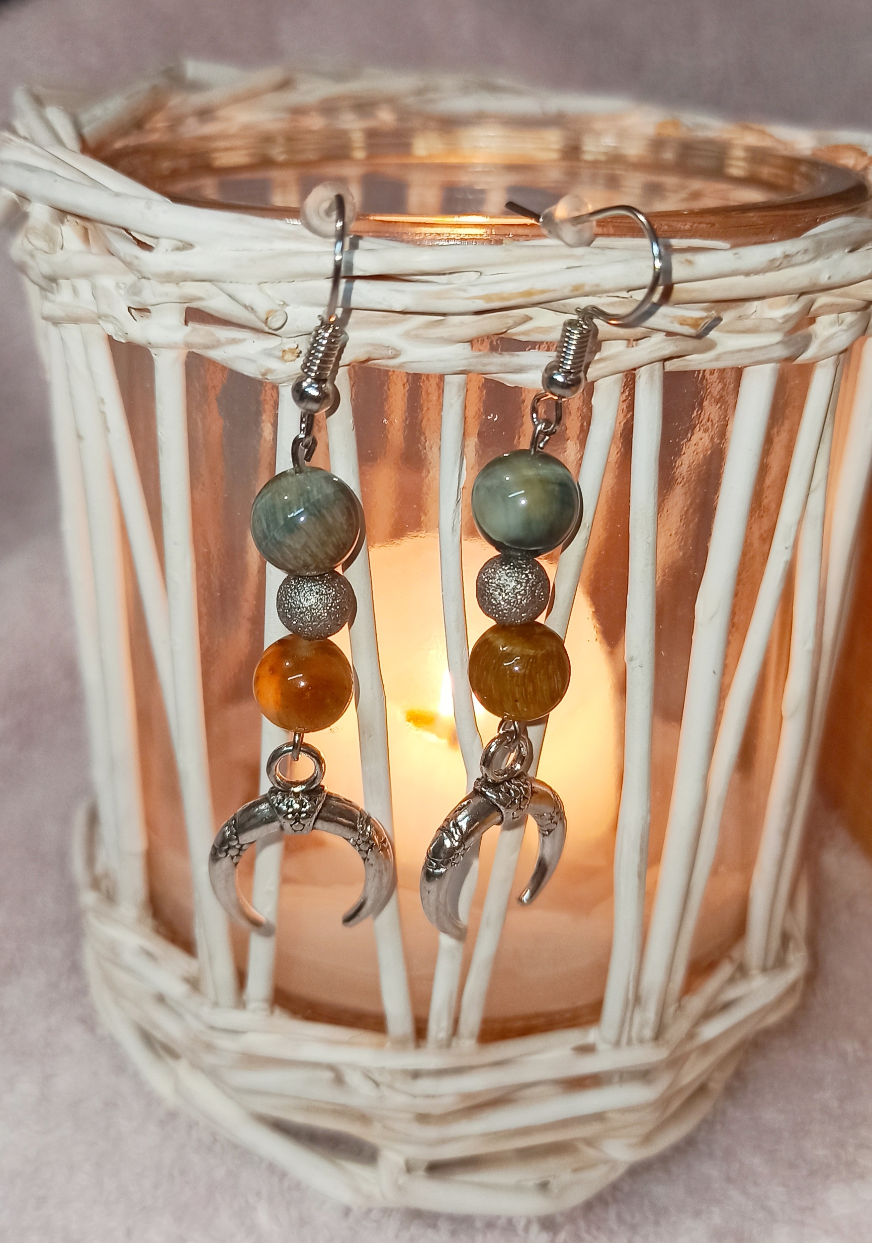 Boucles d\'oreilles Corne de buffle protection