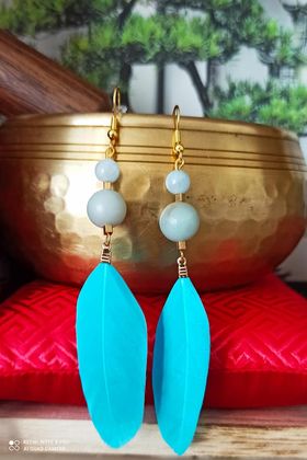 Boucles d\'oreilles plumes de joie