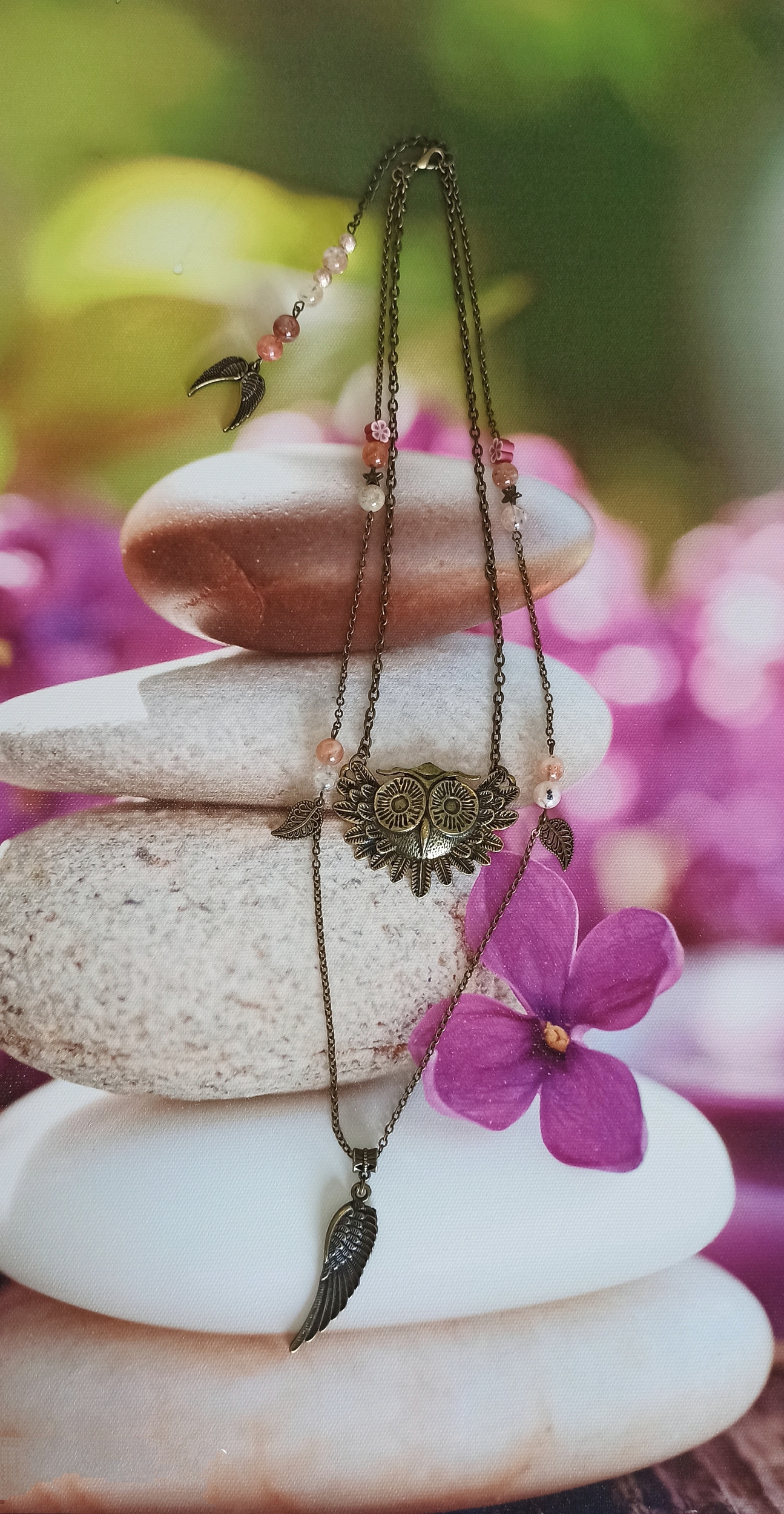 Collier Hibou du printemps